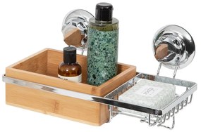 Bambusový nástenný košík s miskou na mydlo Compactor Spa