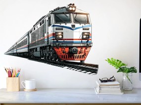 Vlak s vagónmi textilní prelepiteľná nálepka na stenu hárok 47 x 36 cm