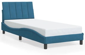 Rám postele s LED svetlami modrý 80x200 cm zamat 3213749
