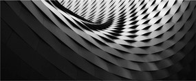 Abstraktný obraz - čiernobiela špirála (120x50 cm)