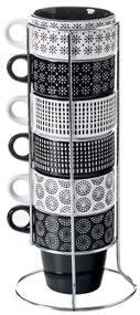 Keramický hrnček so stojanom Ethnik 260 ml sada 6ks