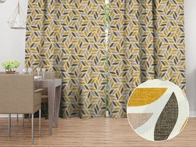 Biante Bavlnený záves Sandra SA-423 Zlato-hnedé listy na krémovom 140x230 cm