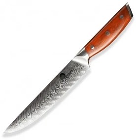 DELLINGER Rose-Wood Damascus nůž plátkovací Carving 8,5" (210mm)