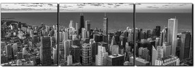 Obraz na plátne - Mrakodrapy v Chicagu - panoráma 5268QC (90x30 cm)