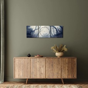 Obraz - Les v hmle (s hodinami) (90x30 cm)