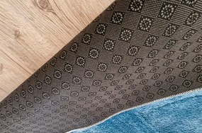 Modrý plyšový koberec Plush Deluxe s vysokým vlasom Rozmer: 150x210 cm