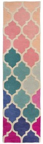 Flair Rugs koberce Ručne všívaný behúň Illusion Rosella Pink/Blue - 60x230 cm