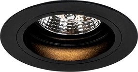 Okrúhle zapustené bodové svetlo čierne nastaviteľné - Chuck 70