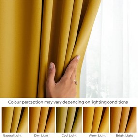 Žltý zatemňovací termo záves 140x245 cm Pleat – Restilo