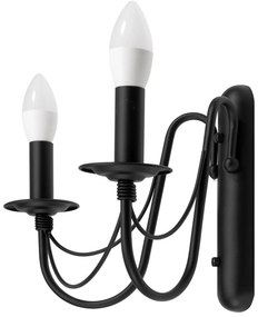 Toolight - Nástenné svietidlo 2xE14 60W APP743-1W, čierna, OSW-08145