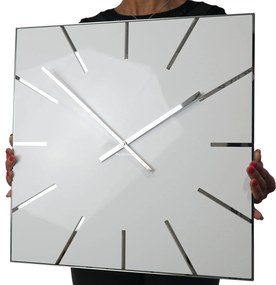 Dekorstudio Moderné nástenné hodiny EXACT biele - 50cm