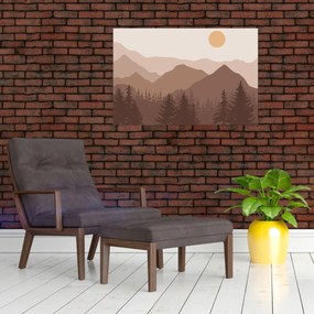 Obraz - Hnedé pohorie N⁰1 (90x60 cm)