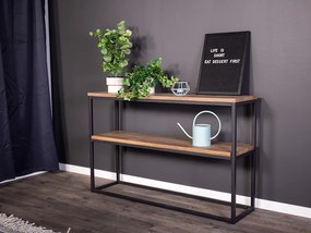 Rise Double konzolový stolík čierna/hnedá 110x30