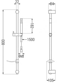 Mexen sprchový set DF70, čierna, 785704582-70