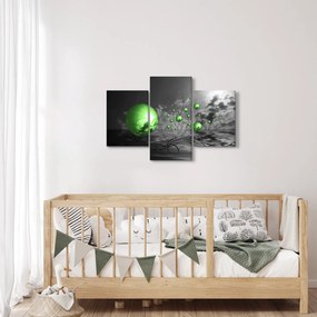 Obraz zelených abstraktných gulí (90x60 cm)