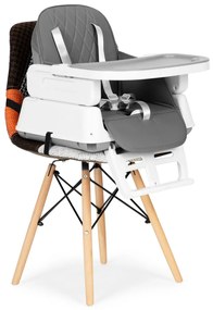 Detská jedálenská stolička 3v1 ALWAYS GREY ECOTOYS šedá