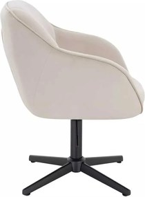 LuxuryForm DESIGN Stolička AVOLA VELUR na čiernom kríži - krémová