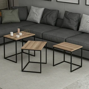 Skladací stôl Evia Walnut, 3 ks