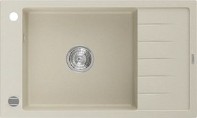 Mexen Elias granitový jednodrez s odkvapkávačom 795 x 480 mm, béžový, sifón chróm - 6511791005-69