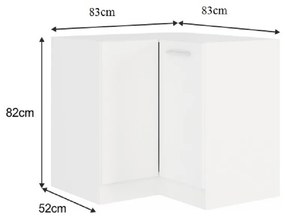 Rohová spodná skrinka Strolis 89x89 DN 1F BB (biela). Vlastná spoľahlivá doprava až k Vám domov. 809524