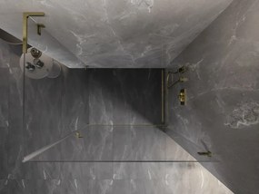 Mexen Lunar-B L, 1-krídlový sprchový kút, pravý, 100 x 70 cm, 8mm číre sklo, zlatý lesklý profil, 832L-100-070-50-00-P