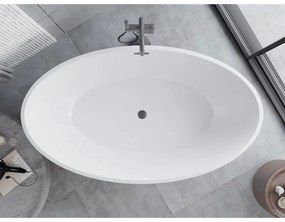 Mexen Nike, voľne stojaca vaňa 175 x 100 cm, biela-čierna, grafitový matný hladký prepad, 54071751075-95