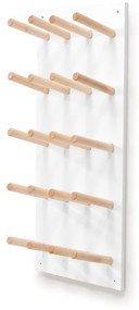 Nástenný stojan na topánky PERO, 10 párov topánok, 440x195x1025 mm, biela