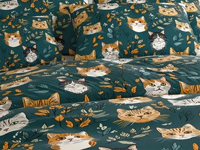 Bavlnené obliečky CATTAMI POLY tmavozelené Rozmer obliečky: 70 x 90 cm | 140 x 220 cm