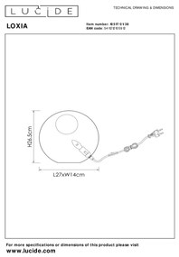 Lucide 10517/01/30 - Stolná lampa LOXIA 1xE14/40W/230V čierna