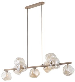 TK Lighting Luster na lanku LAVA 9xG9/8W/230V béžová/dymová béžová 11110