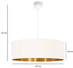 Závesné svietidlo Bleer krémová/zlatá