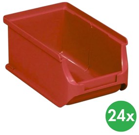Plastové boxy PLUS 2, 102 x 160 x 75 mm, červené, 24 ks