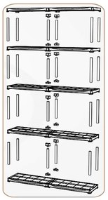 KIS-KETER Plastový regál Tribac 75/5 pětipolicový