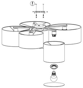 Eglo 99509 - Stropné svietidlo PASTORE 6xE27/40W/230V