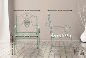 Kovová stolička Punjab s područkami (SET 2 ks) - Zelená antik