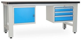 Dielenský stôl Solid MDF-13, 210 cm, 2 závesné boxy, čierna