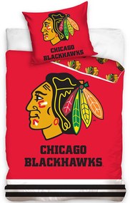 NHL Mikroplyšové obliečky Chicago Blackhawks 140x200/70x90 cm