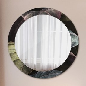 Okrúhle ozdobné zrkadlo Tmavé tropické listy fi 70 cm