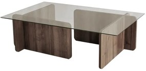 Konferenčný stolík ESCAPE 30x105 cm hnedá/číra