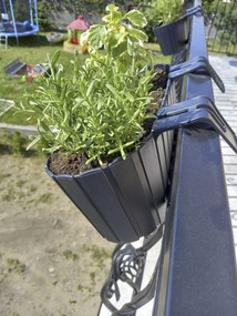 Plastový balkónový kvetináč DDECZ400 38,3 cm - antracit