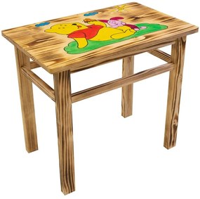 Bestent Detský drevený stolík Macko Pú + 2 stoličky