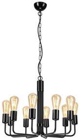 Luster na reťazi TIFFANY 10xE27/60W/230V čierna