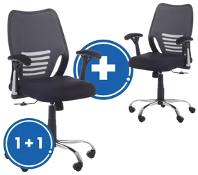 Kancelárska stolička Santos 1 + 1 ZADARMO, čierna / sivá
