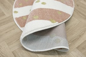 Koberec LIMA M044A krémový / ružový / zlatý kruh