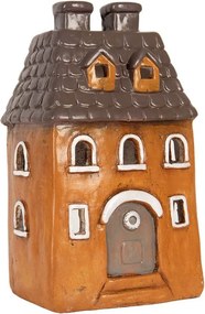 Tehlový domček svietnik na čajovú sviečku Homely - 23*17*37 cm