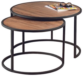 Odkladací stolík Tambur Walnut, 2 ks