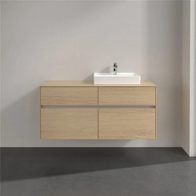 VILLEROY &amp; BOCH Collaro závesná skrinka pod umývadlo na dosku (umývadlo vpravo), 4 zásuvky, s LED osvetlením, 1200 x 500 x 548 mm, Nordic Oak, C072B0VJ