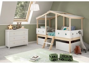 Biela nízka detská komoda z borovicového dreva 100x80 cm Max – Marckeric