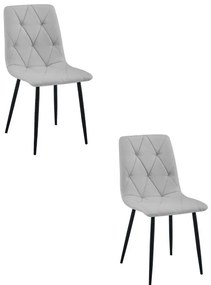 Set dvoch jedálenských stoličiek LIBRA svetlosivé / čierne nohy (2 ks)