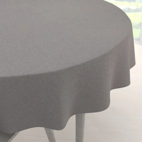 Biante Dekoračný okrúhly obrus BKR-503 Sivý režný Ø 130 cm